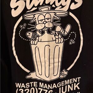 “You Stay Classy, We Stay Trashy” Graphic T-Shirt with Cat in Garbage Can